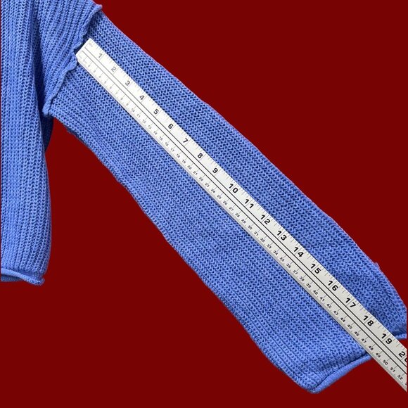 Wild Fable - Women's Ribbed Knit Crop Sweater Long Sleeve Crew Neck - Blue - XS - Picture 6 of 13
